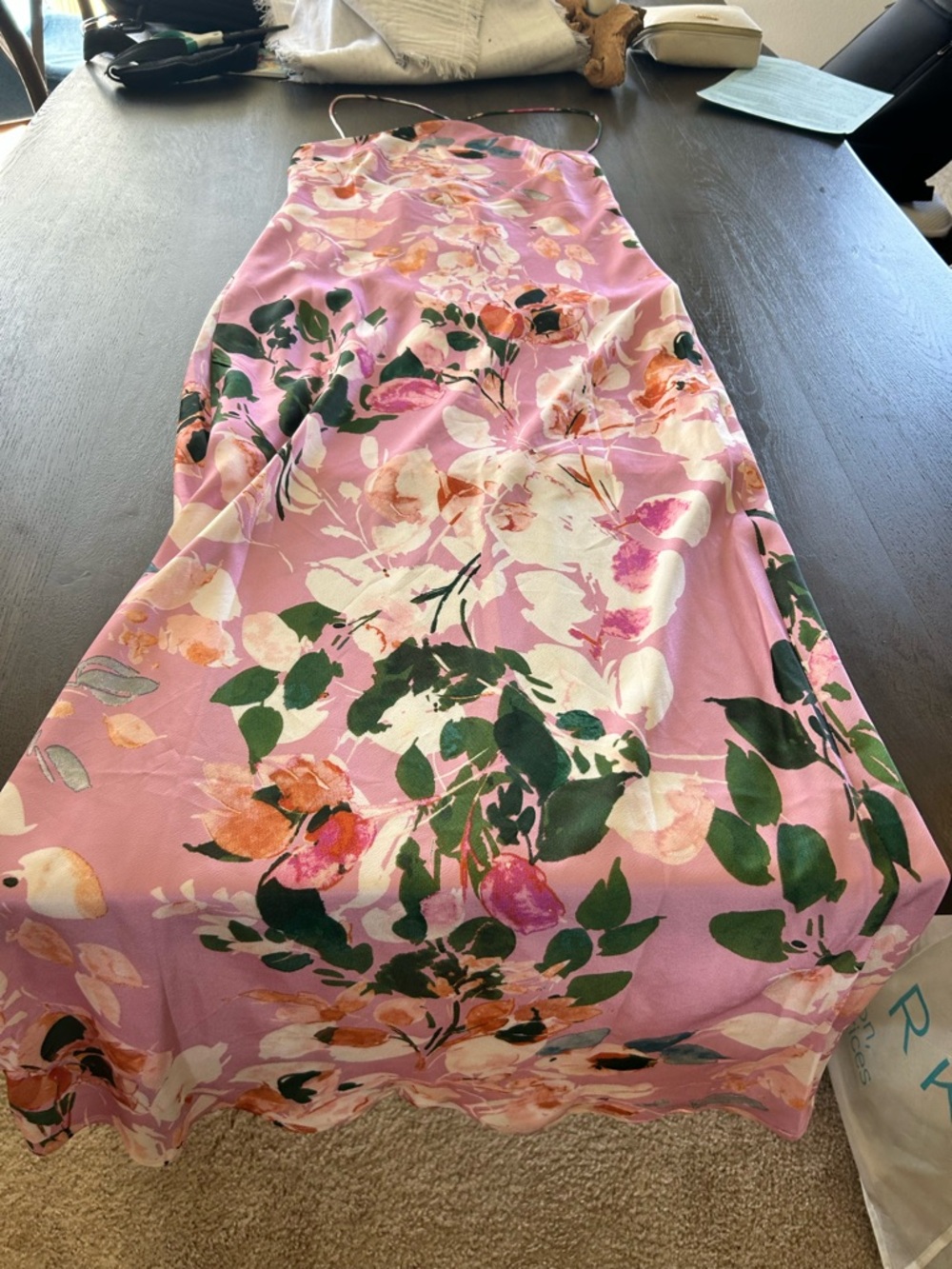 Hello Molly feeling moody maxi dress in pink floral print hater neck - Picture 11 of 16